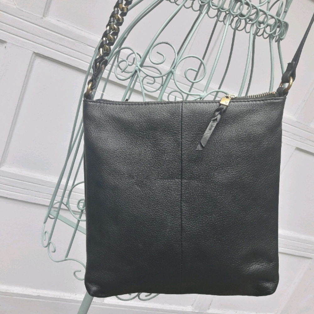 Genuine Leather Crossbody Bag Vintage Designer Purse Soft Pebbled Leather Long - Picture 9 of 16